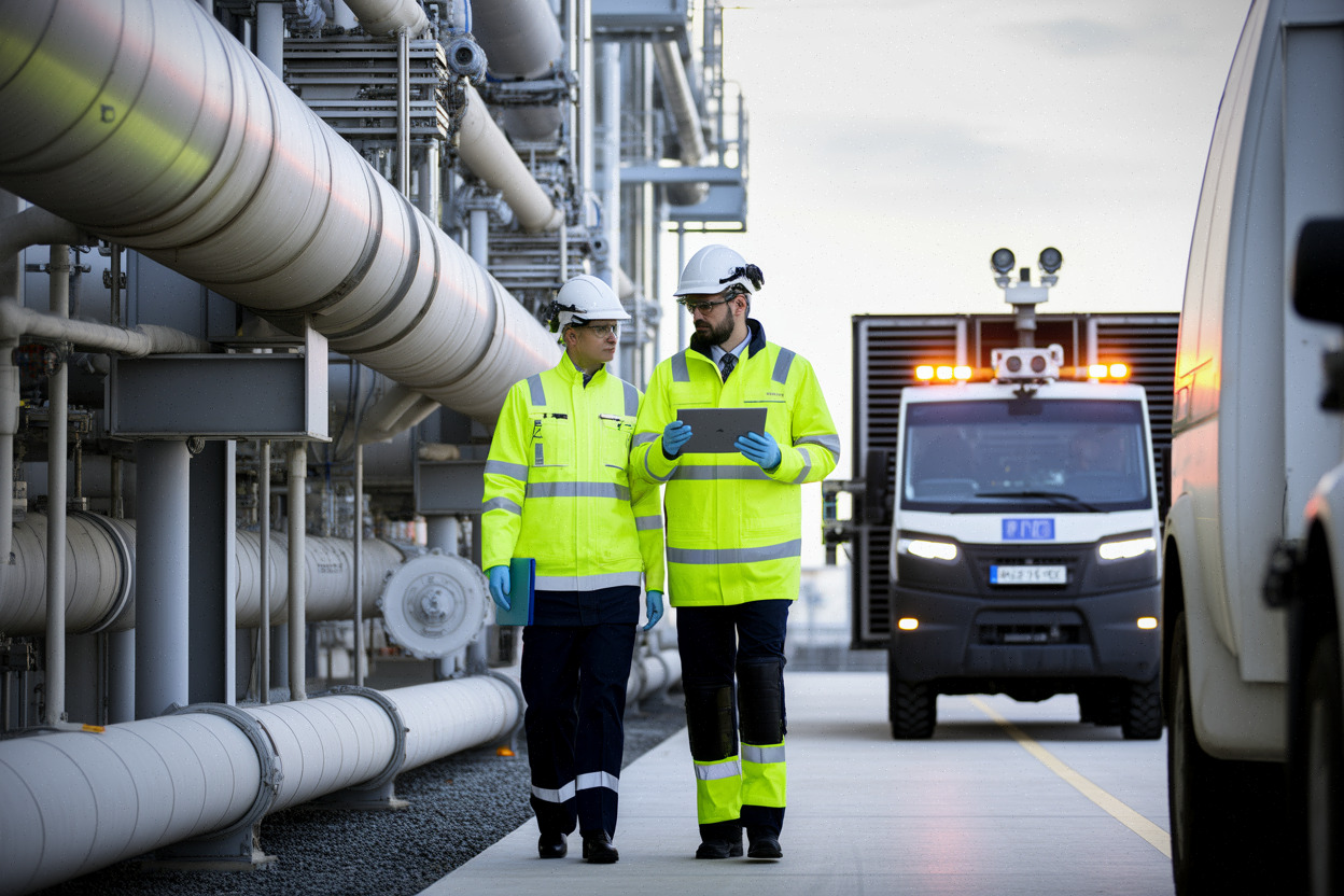 Inspection de sûreté nucléaire, contrôle réglementaire et maintenance sur site industriel