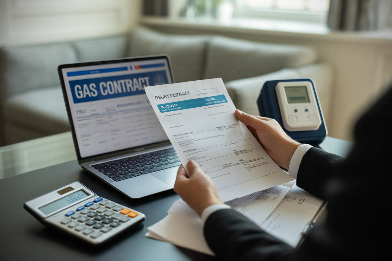Comparaison du prix du kWh gaz sur facture et ordinateur portable