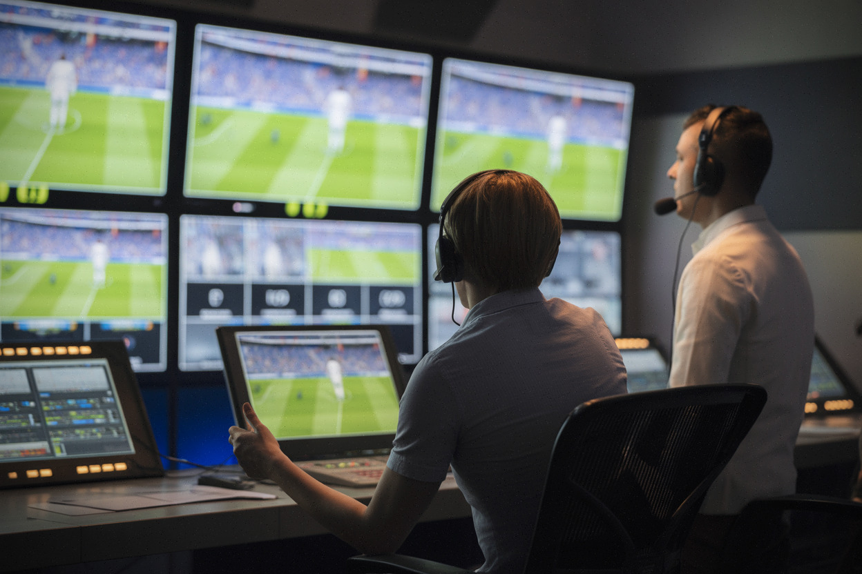 Régie TV moderne utilisant l’IA pour trier les actions du match