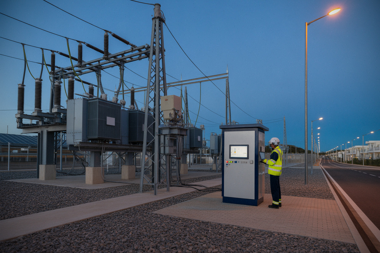 Poste électrique portugais lié à une centrale solaire avec stockage