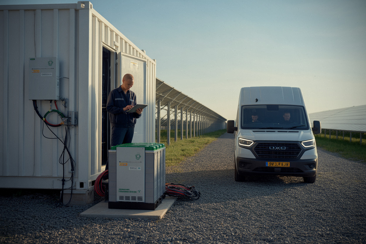 Batteries et onduleurs sur un site solaire pour stabiliser le réseau électrique espagnol