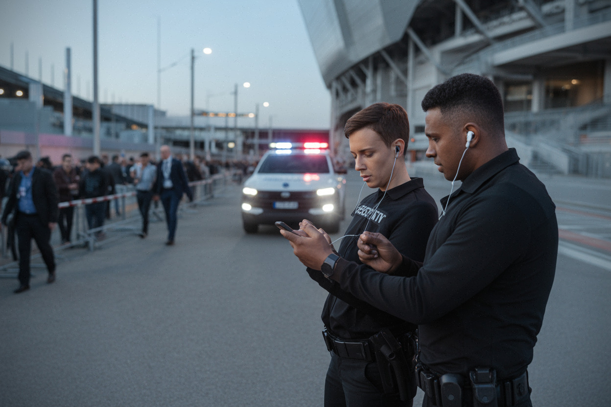 Dispositif de sécurité autour d’un stade avec outils d’analyse vidéo
