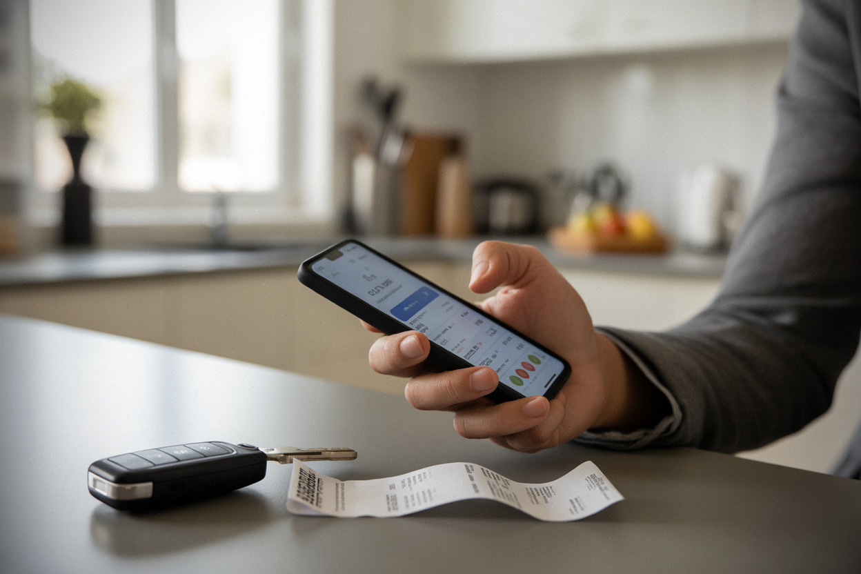 Vérification d’un versement d’aide carburant sur application bancaire sécurisée