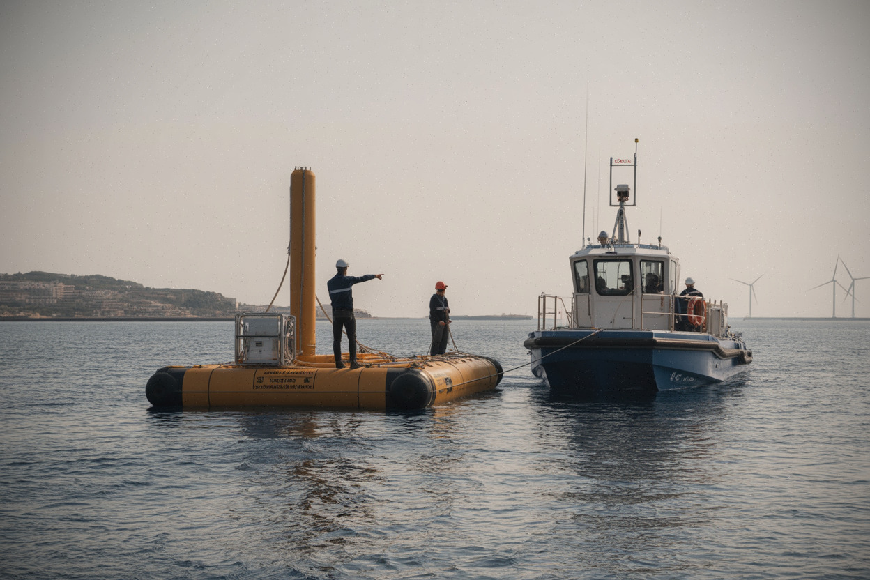 Prototype de stockage d’énergie en mer sur une zone d’essai balisée