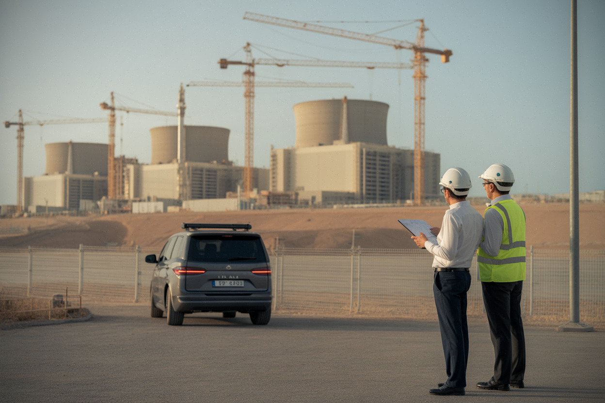 Vue d’ensemble du chantier nucléaire d’El-Dabaa en Égypte