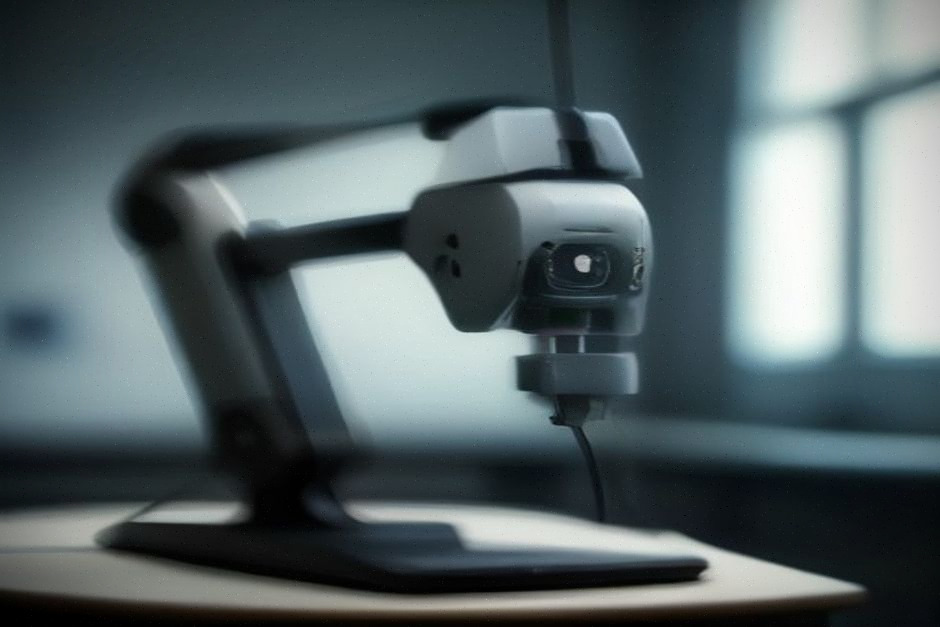 Un bras robotisé piloté par IA dans un laboratoire moderne