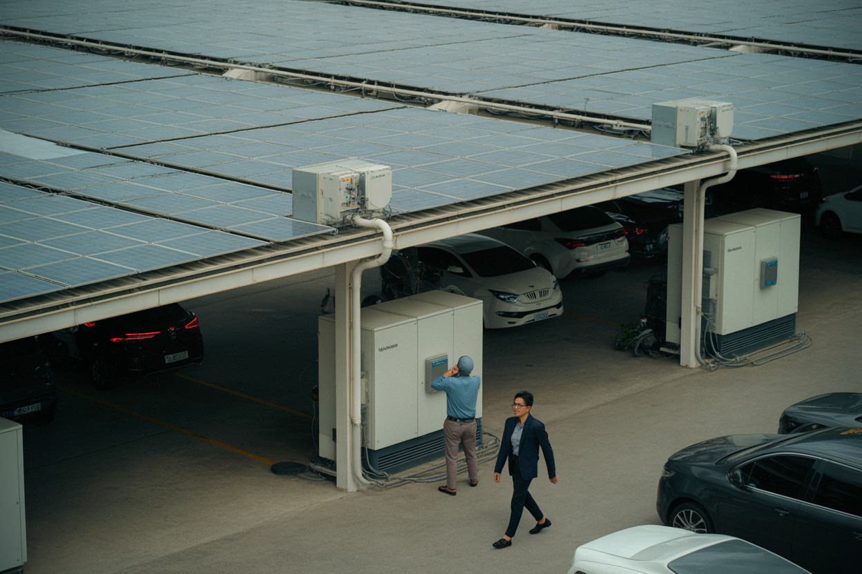 Toitures solaires sur un centre commercial de Metro Manila