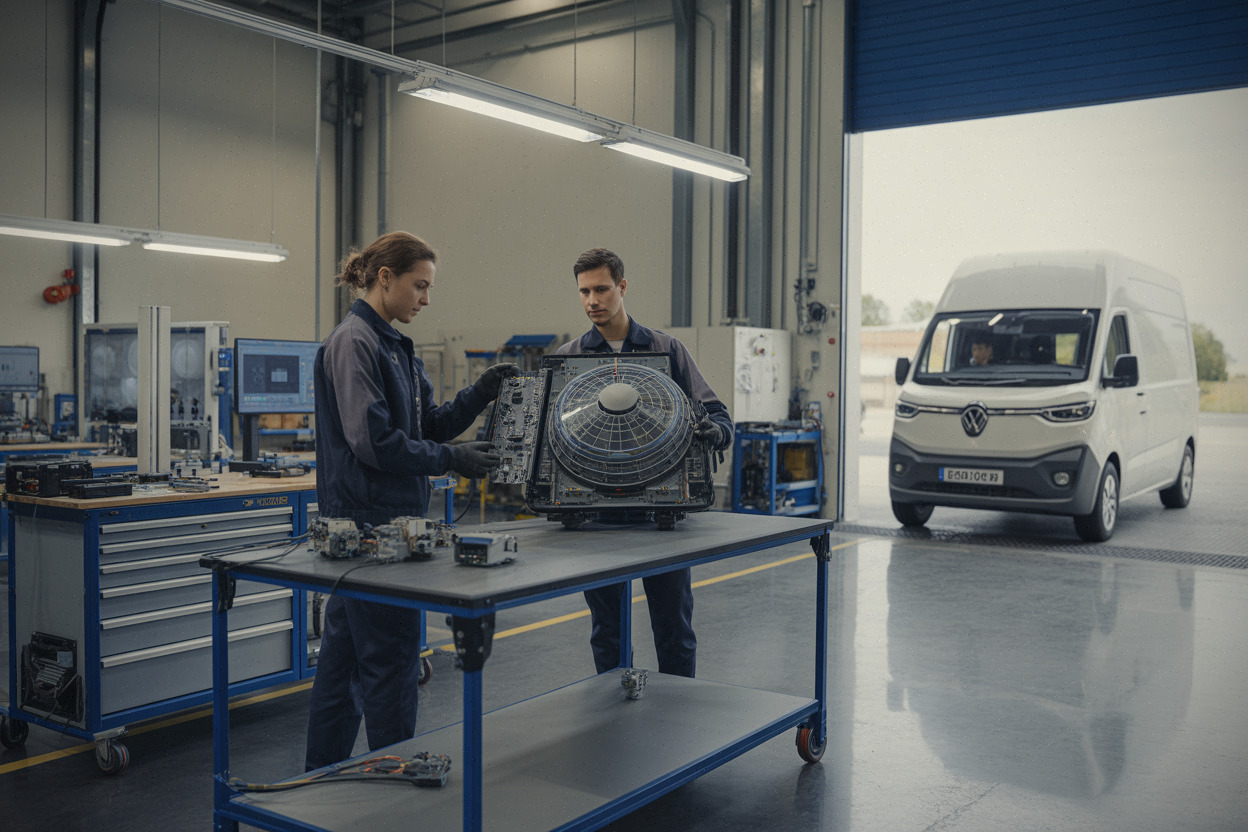 Atelier industriel Thales, postes techniques et production en cadence en 2026