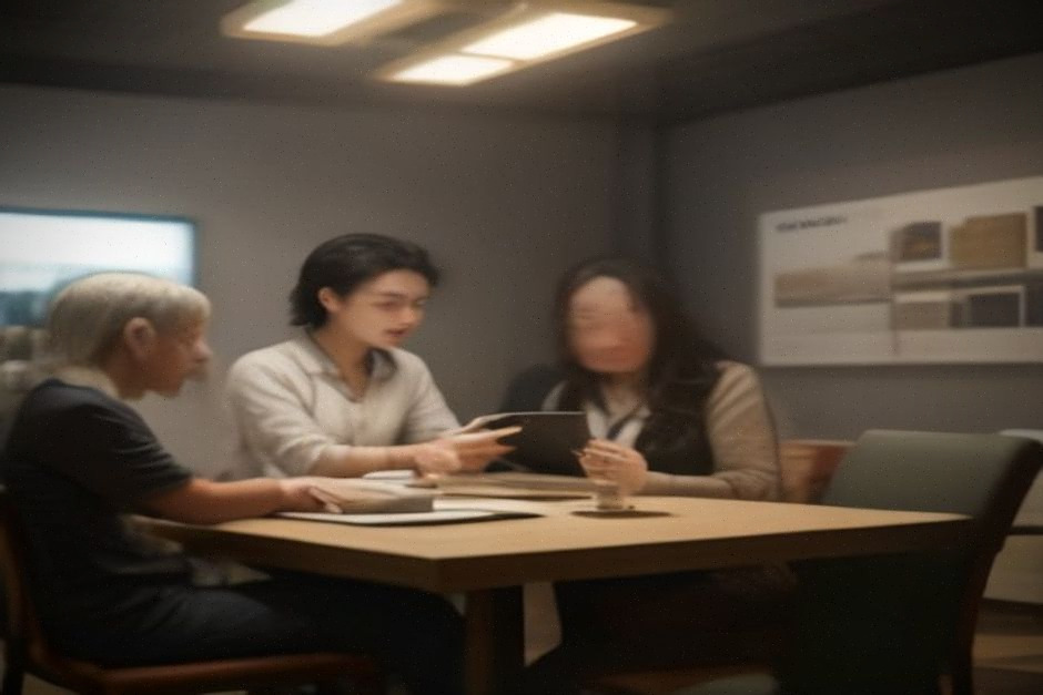 Rendez-vous commercial entre acheteur et exposant sur un salon meuble