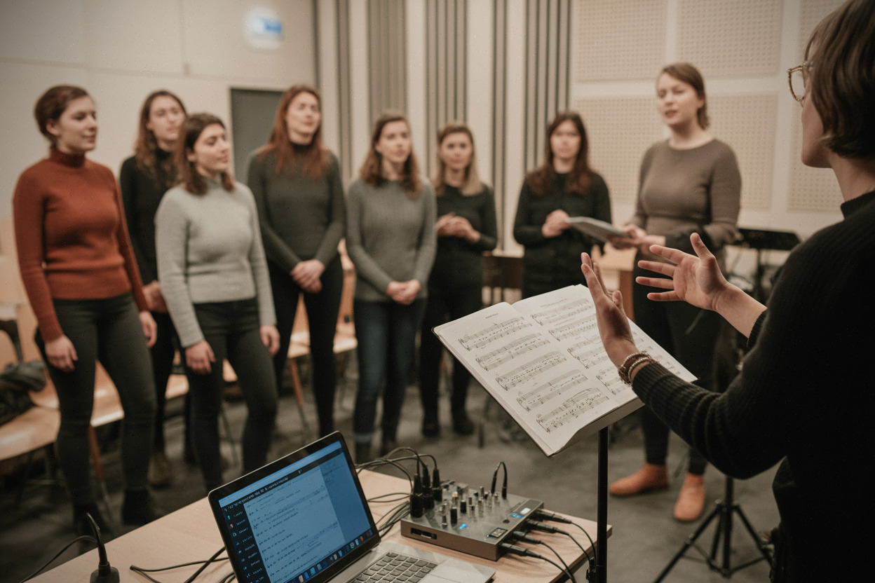 Répétition de la chorale Louves, projet féministe porté à Rennes