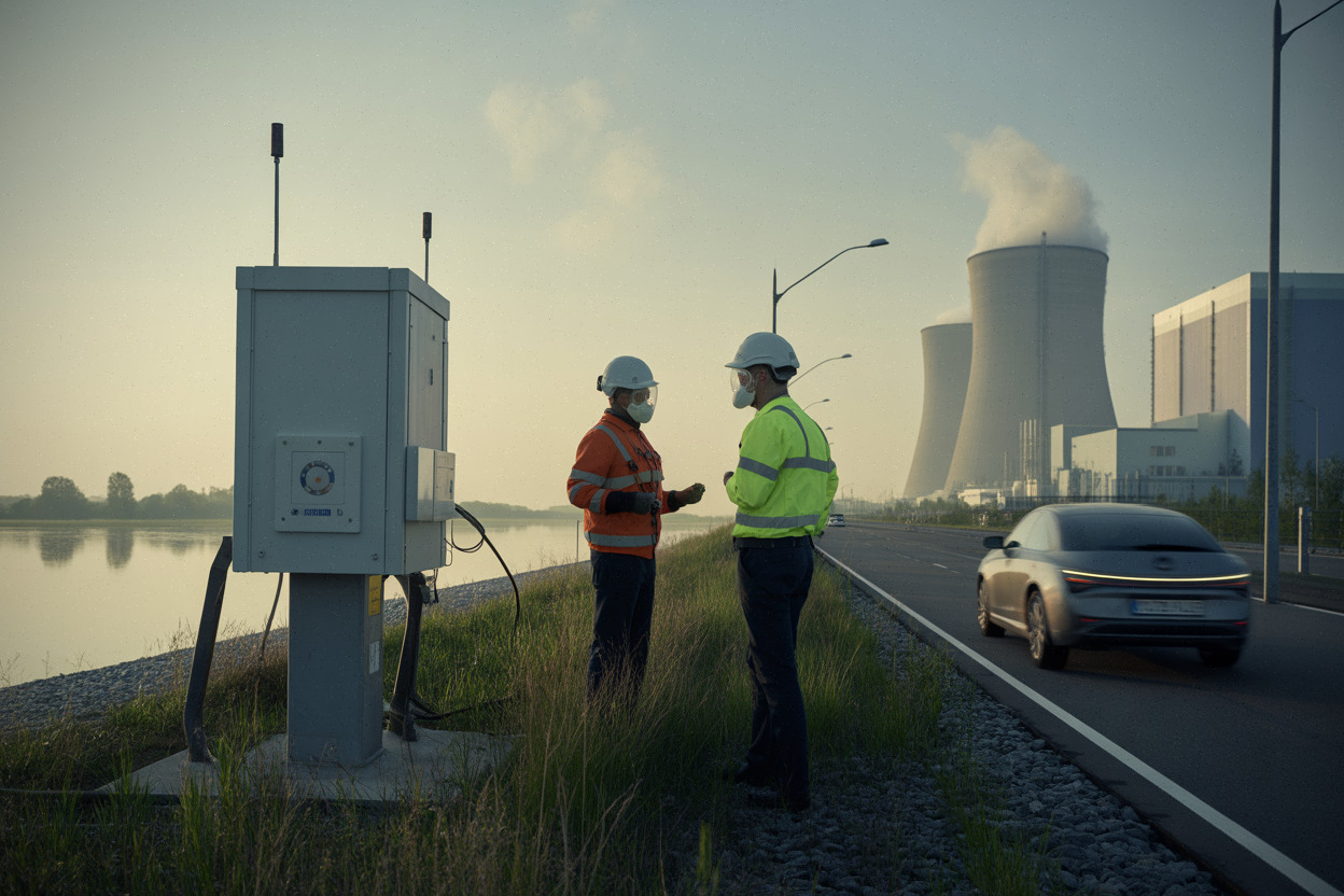 Centrale nucléaire au bord d’un fleuve avec contraintes de refroidissement en canicule
