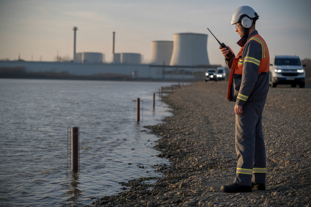 Baisse du Danube près de Cernavodă, surveillance du refroidissement nucléaire