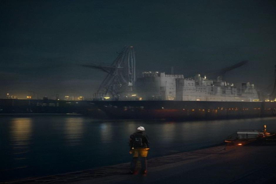 Terminal GNL en Europe, infrastructures et ingénieur en inspection nocturne
