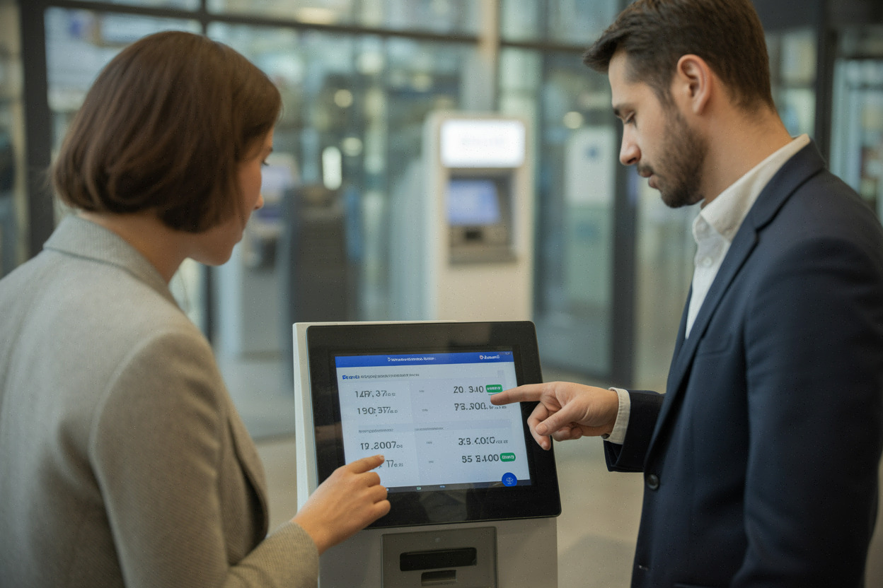 Client en banque vérifiant le taux du Livret A au 1er août 2026