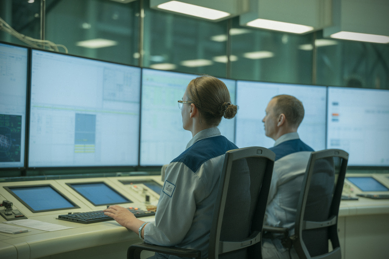Salle de contrôle à Cernavodă lors d’un arrêt technique
