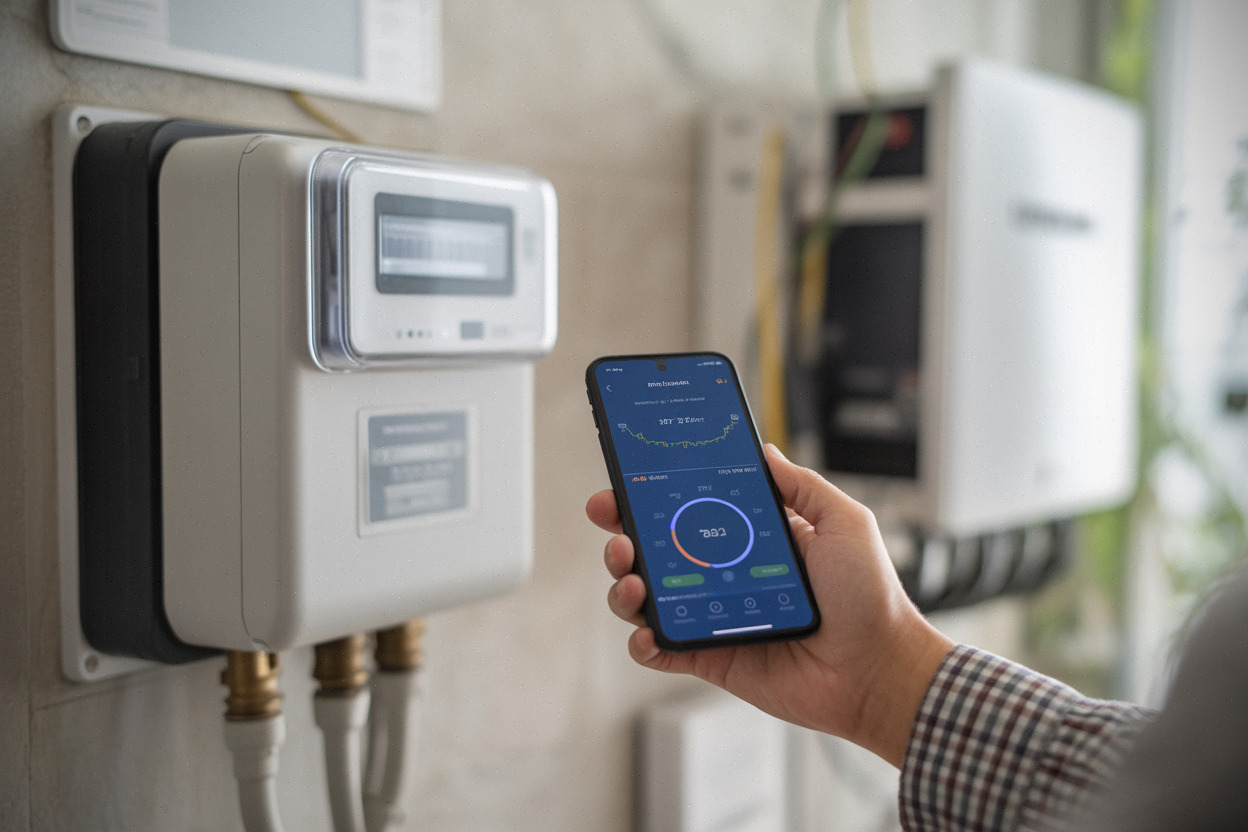 Compteur communicant et suivi sur smartphone de la consommation solaire