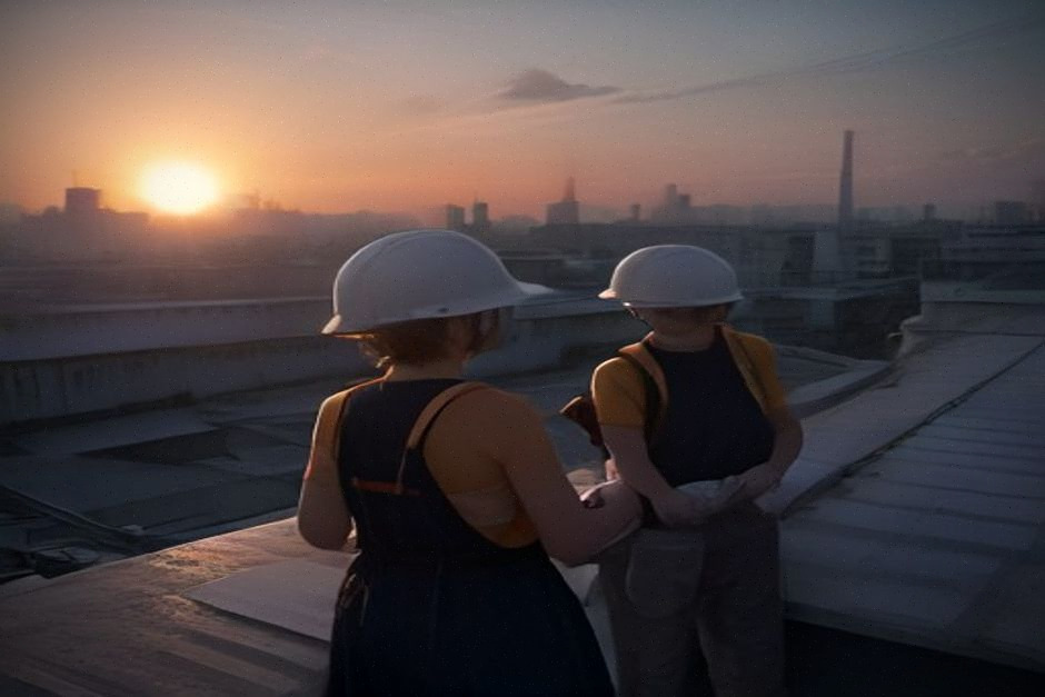 Techniciens inspectant des panneaux solaires pour la traçabilité énergétique au Vietnam