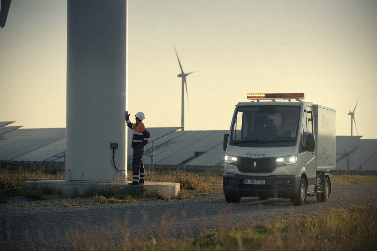 Technicien sur site éolien et solaire lié au pipeline de Boralex