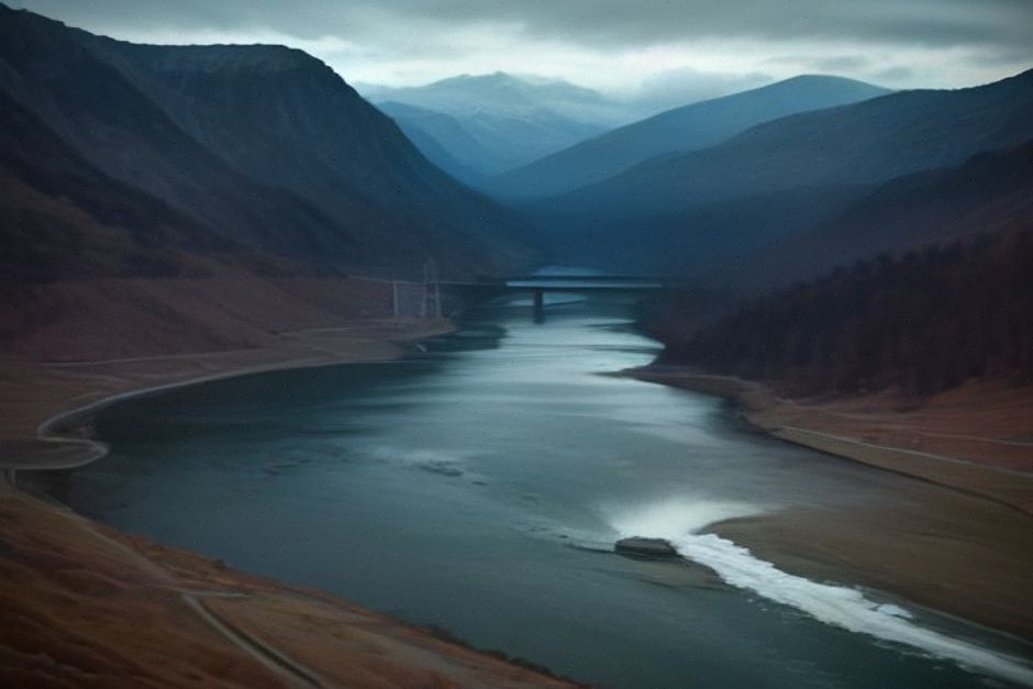 Barrage de Churchill Falls et lignes à haute tension au Labrador